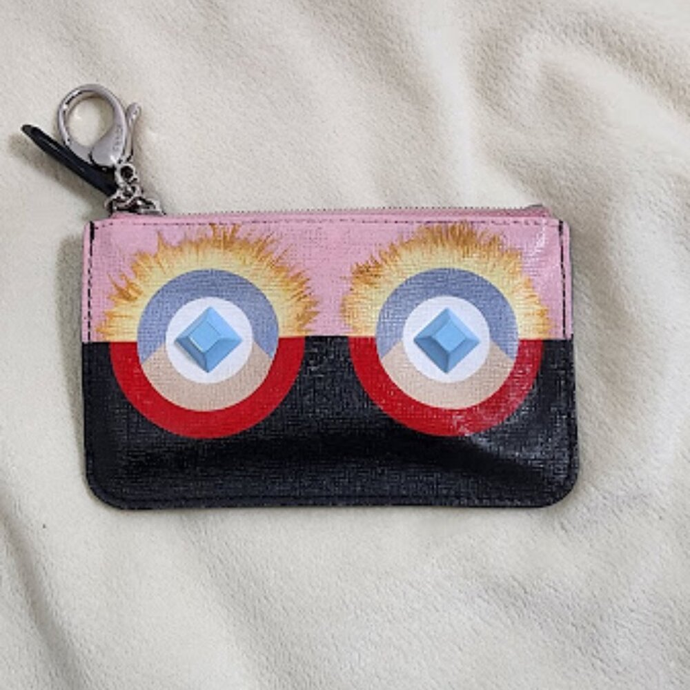 Fendi Monster Key Cles/Card Wallet. Normal signs of use interior